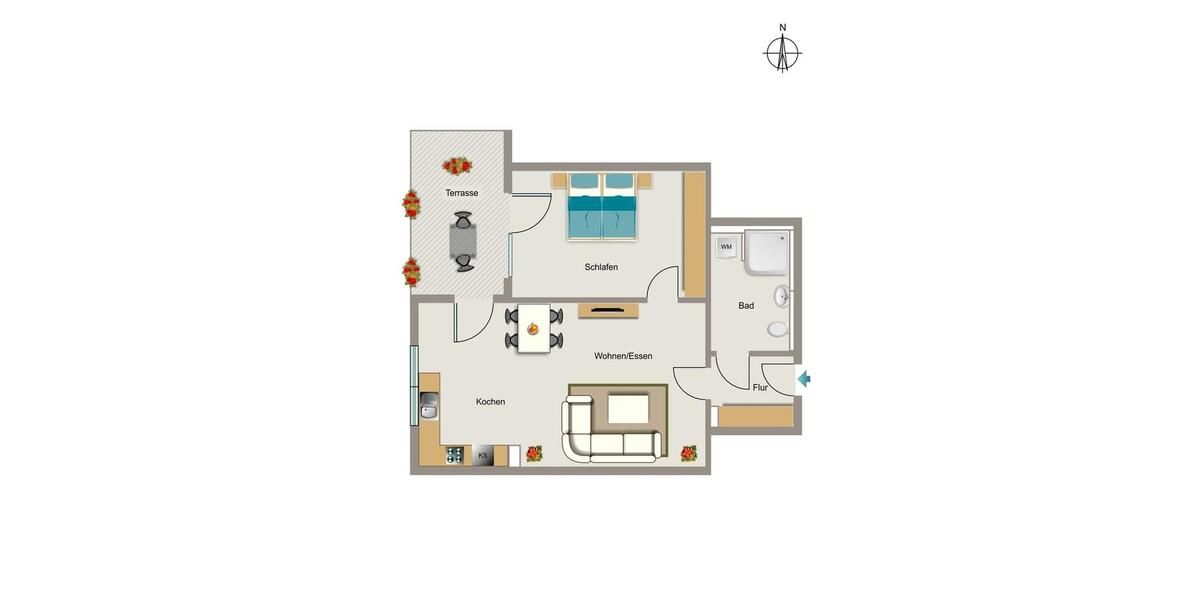 Erdgeschoßwohnung Rheinbach - 2 Zimmer, 65 m&sup2;, 860&euro; | Angebot:26641578
