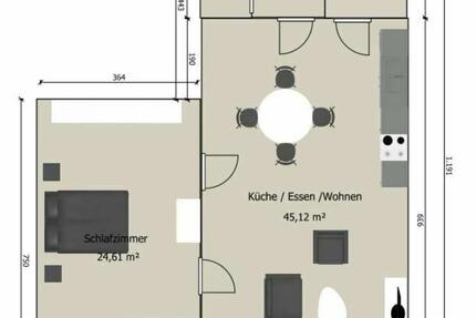 Wohnung Trier Feyen-Weismark - 2 Zimmer, 86 m&sup2;, 750&euro; | Angebot:26409292