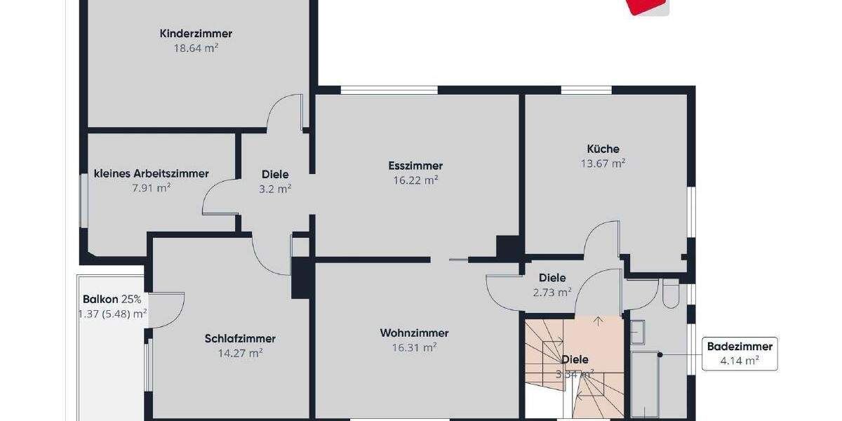 Etagenwohnung Ebersdorf b.Coburg Ebersdorf - 4 Zimmer, 125 m&sup2;, 720&euro; | Angebot:24821105