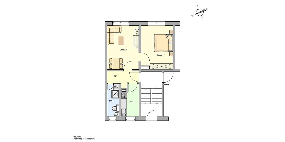 Erdgeschoßwohnung Grabow - 2 Zimmer, 45 m&sup2;, 315&euro; | Angebot:26446865