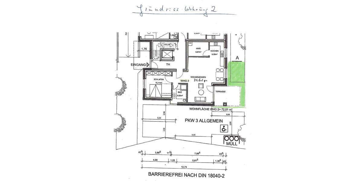 Erdgeschoßwohnung Meppen - 2 Zimmer, 72 m&sup2;, 850&euro; | Angebot:26598447