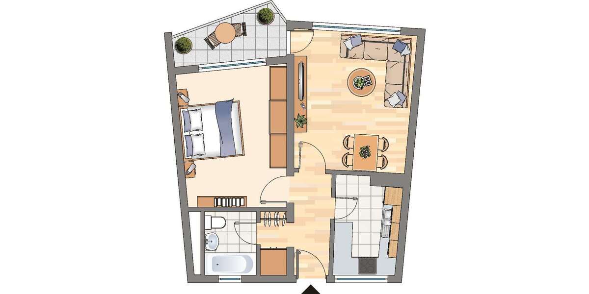 Etagenwohnung Dortmund Wickede - 2 Zimmer, 50 m&sup2;, 347&euro; | Angebot:27067179