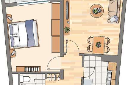 Wohnung Dortmund Wickede - 2 Zimmer, 50 m&sup2;, 347&euro; | Angebot:27067179