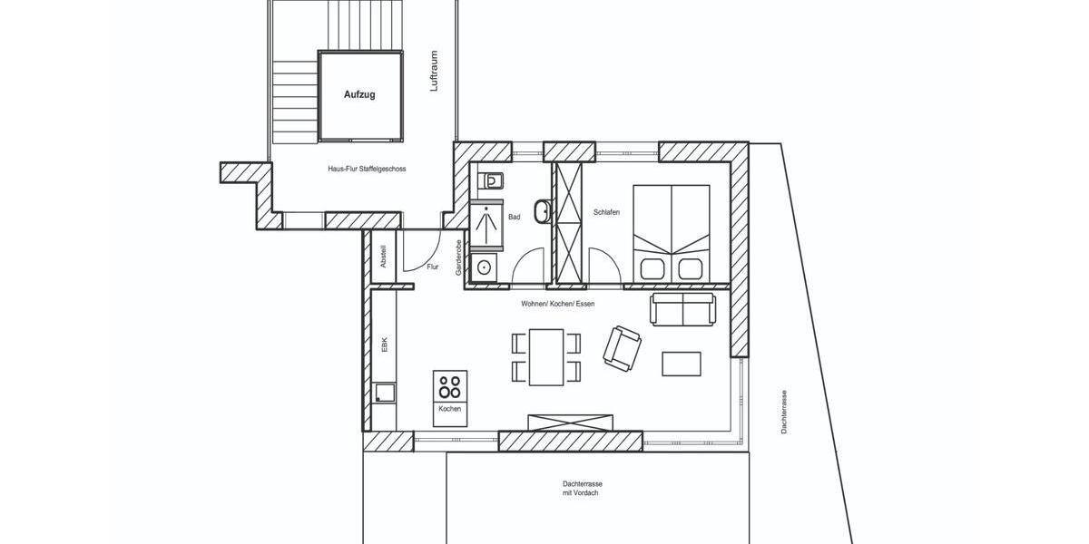 Dachgeschoßwohnung Wittenberge - 2 Zimmer, 50 m&sup2;, 1.222&euro; | Angebot:24471670
