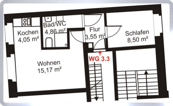 Etagenwohnung Mittweida - 2 Zimmer, 32 m&sup2;, 260&euro; | Angebot:25974121