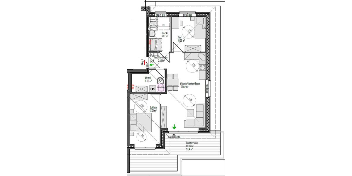 Dachgeschoßwohnung Bad Oeynhausen Dehme - 3 Zimmer, 75 m&sup2;, 1.149&euro; | Angebot:26632421