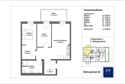 Wohnung Aschaffenburg Innenstadt - 3 Zimmer, 78 m&sup2;, 1.170&euro; | Angebot:26909955