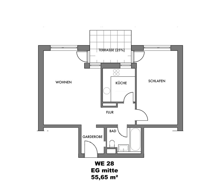 *** Wohnen in bevorzugter Wohnlage mit sonniger Terrasse*** - WE 28 - ZEIT FÜR MEHR! 2 zimmer
