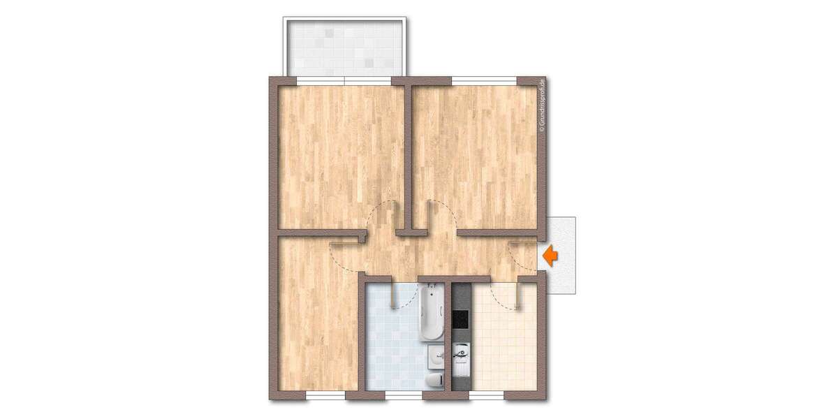 Etagenwohnung Zühlsdorf Zühlsdorf - 3 Zimmer, 57 m&sup2;, 855&euro; | Angebot:26173314