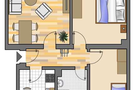 Wohnung Herten Paschenberg - 3 Zimmer, 60 m&sup2;, 519&euro; | Angebot:26933386