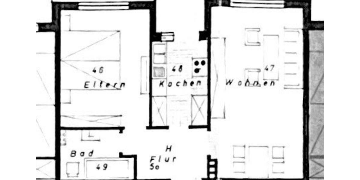 Erdgeschoßwohnung Neumünster Brachenfeld/Ruthenberg - 2 Zimmer, 45 m&sup2;, 490&euro; | Angebot:26635398
