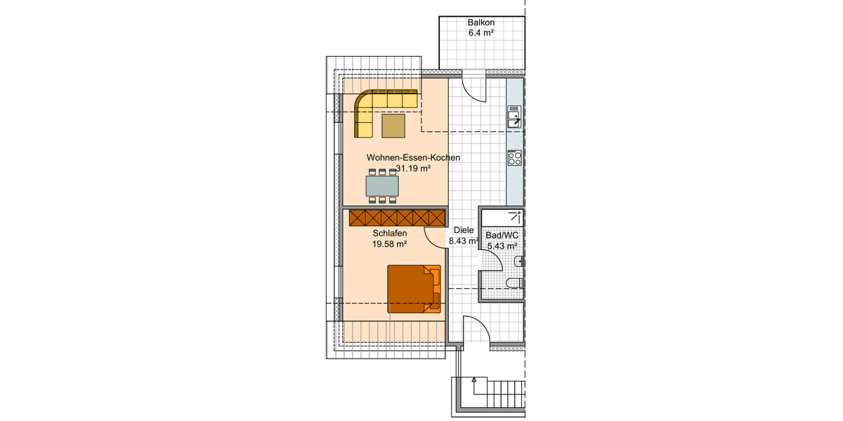 Etagenwohnung Baden-Württemberg - Oberkochen Oberkochen - 2 Zimmer, 69 m&sup2;, 795&euro; | Angebot:26279277