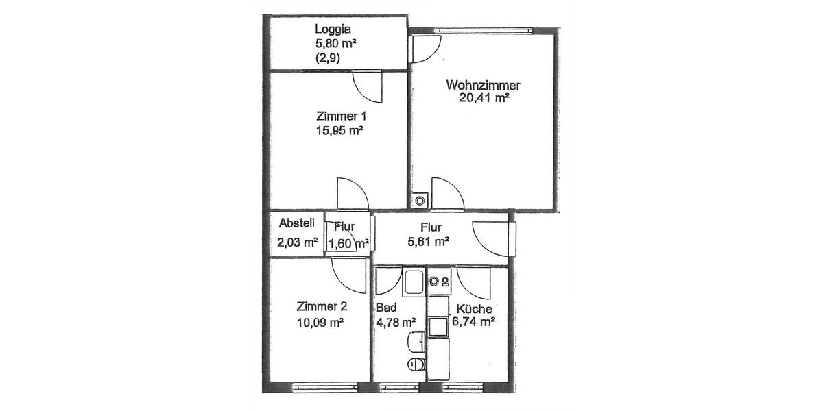 Etagenwohnung Eckernförde - 3 Zimmer, 70 m&sup2;, 554&euro; | Angebot:26251345