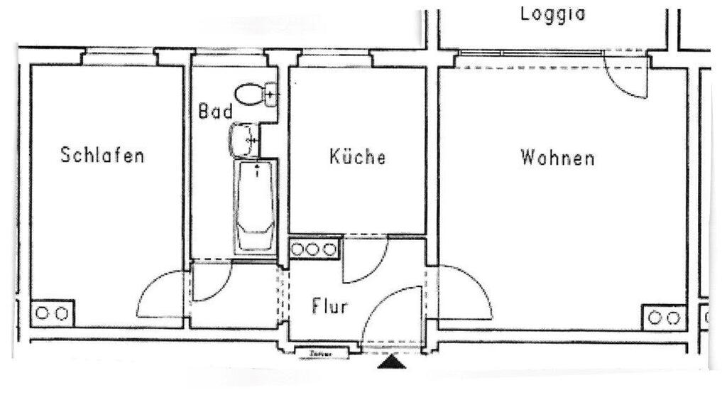 Gruna: 2-Zimmer-Wohnung mit Balkon im 3. OG, ab Januar frei 2 zimmer