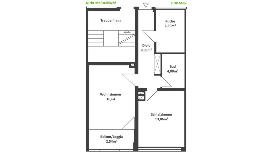 Etagenwohnung Krefeld Benrad - 2 Zimmer, 52 m&sup2;, 500&euro; | Angebot:26573032