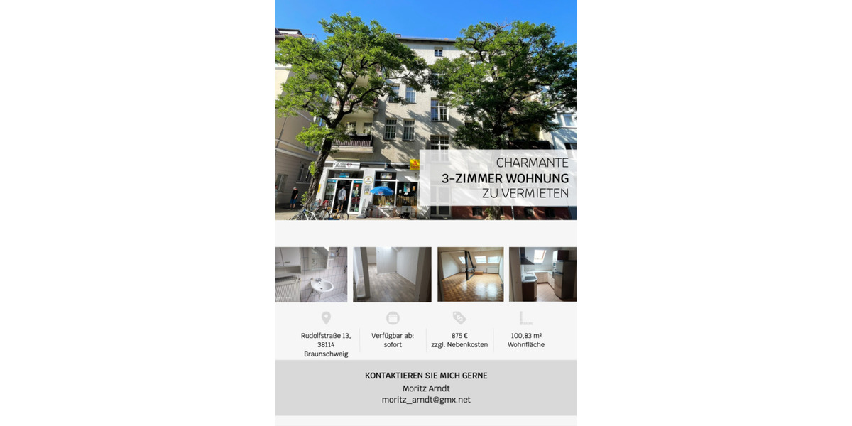 Dachgeschoßwohnung Braunschweig Lehndorf-Watenbüttel - 3 Zimmer, 101 m&sup2;, 875&euro; | Angebot:24705534