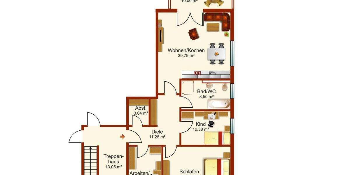 Etagenwohnung Grünhain-Beierfeld Beierfeld - 4 Zimmer, 97 m&sup2;, 1.076&euro; | Angebot:25688277