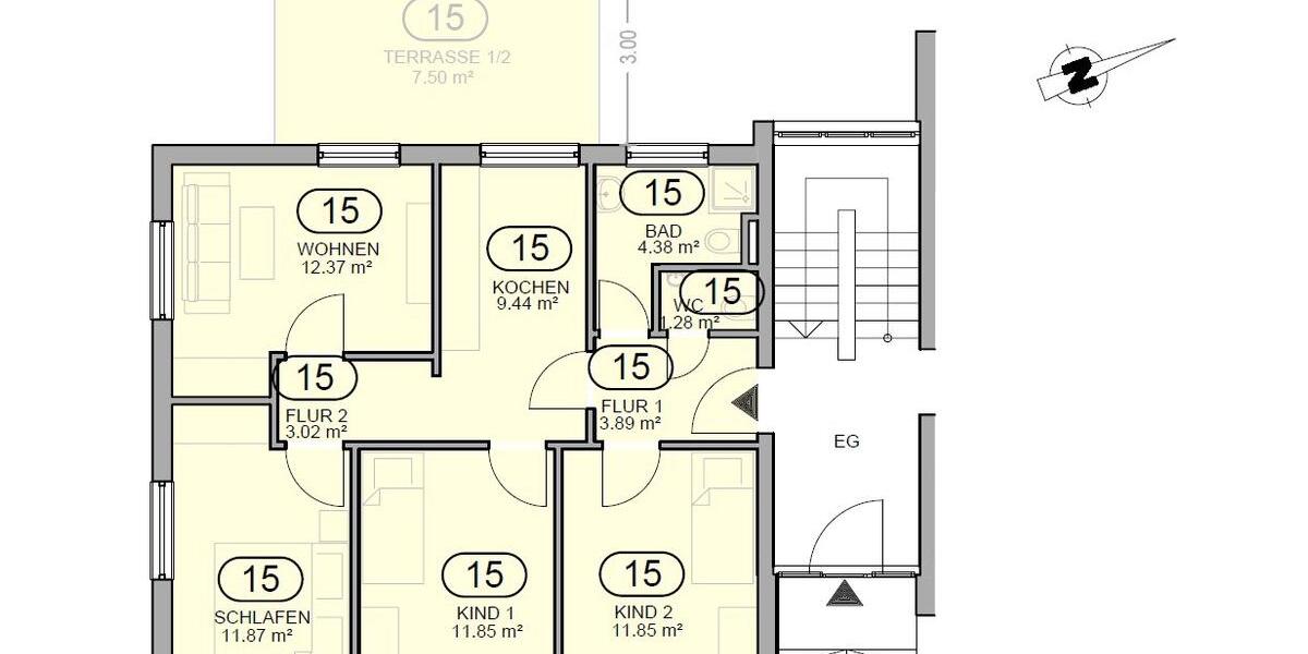 Erdgeschoßwohnung Niestetal - 4 Zimmer, 70 m&sup2;, 855&euro; | Angebot:26235580