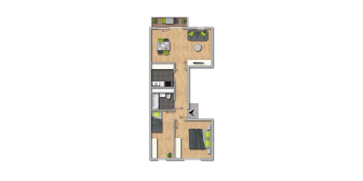 Dachgeschoßwohnung Eisenach - 3 Zimmer, 61 m&sup2;, 385&euro; | Angebot:26145028