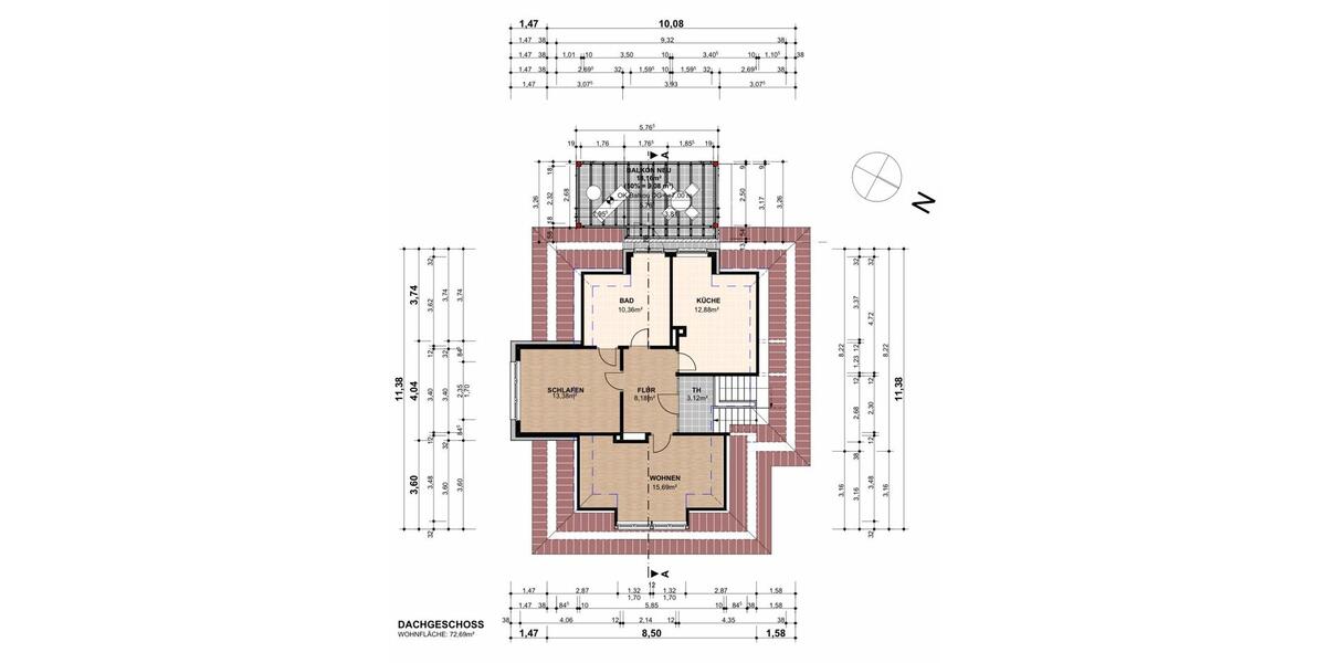 Etagenwohnung Rheda-Wiedenbrück Wiedenbrück - 2 Zimmer, 70 m&sup2;, 875&euro; | Angebot:26446409