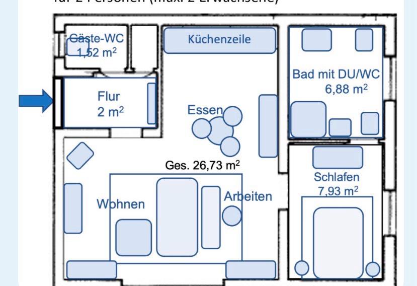 Wohnen auf Zeit Marburg - 2 Zimmer, 45 m&sup2;, 990&euro; | Angebot:26605368