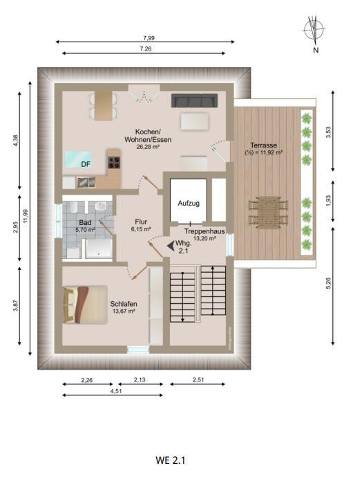 Erstbezug mit EBK! 2-Zimmer Wohnung mit großer Dachterrasse in Mitterfels!