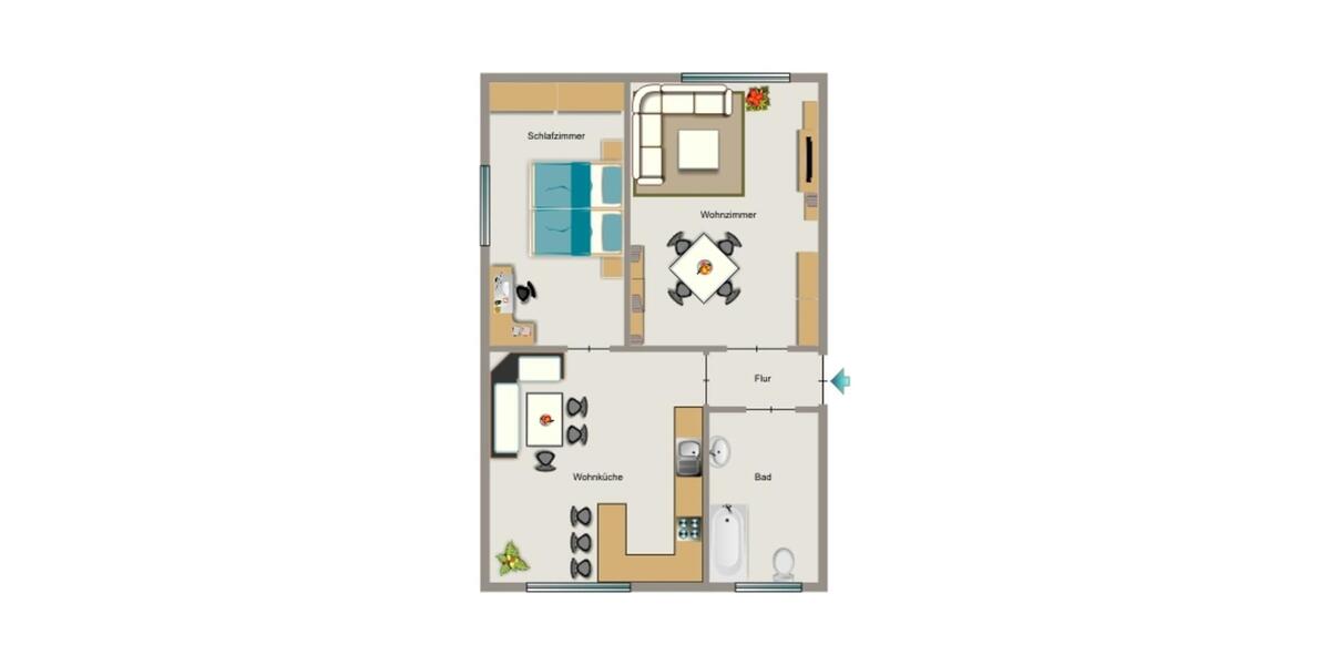 Dachgeschoßwohnung Dinslaken Hiesfeld - 2.5 Zimmer, 45 m&sup2;, 446&euro; | Angebot:25089500