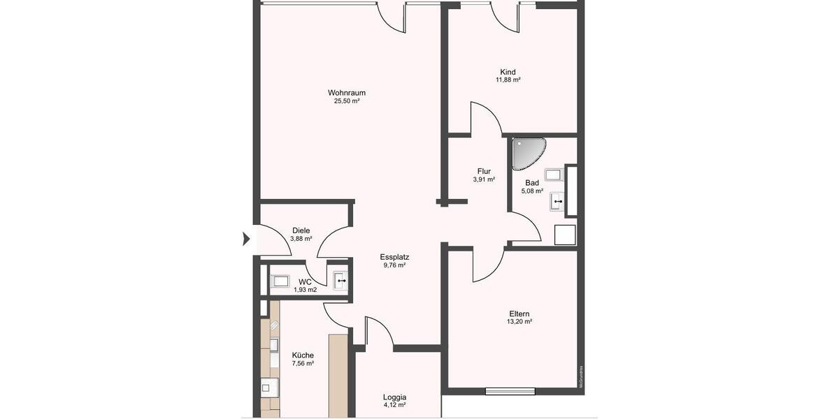 Etagenwohnung Celle - 3 Zimmer, 92 m&sup2;, 950&euro; | Angebot:26691302