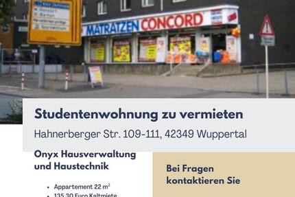 STUDENTENWOHNUNG in Wuppertal-Cronenberg zu vermieten 1 zimmer