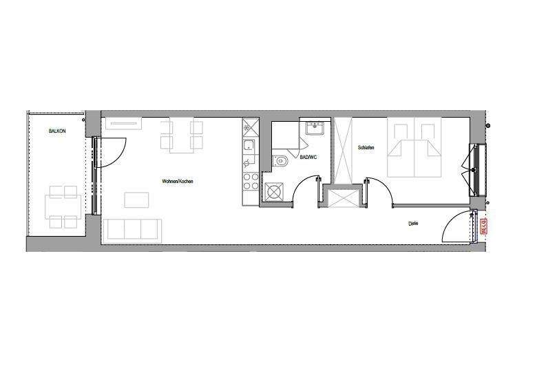 Etagenwohnung Nürnberg Schweinau - 2 Zimmer, 54 m&sup2;, 1.143&euro; | Angebot:24635773