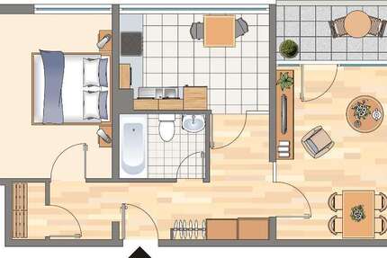Wohnung Dortmund Hörde - 2 Zimmer, 62 m&sup2;, 331&euro; | Angebot:25272446