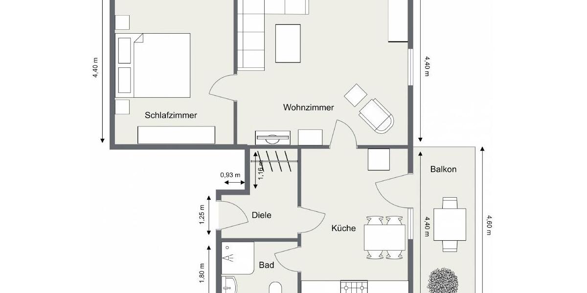 Dachgeschoßwohnung Schramberg - 2 Zimmer, 52 m&sup2;, 540&euro; | Angebot:24398244