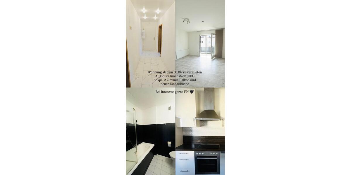 Etagenwohnung Augsburg Innenstadt - 2 Zimmer, 64 m&sup2;, 1.070&euro; | Angebot:25282298