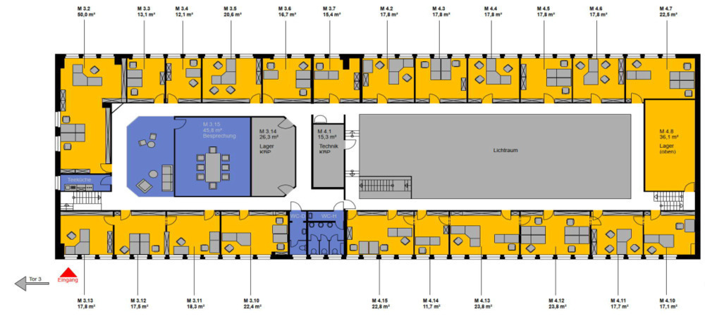 Moderne Büroräume und Arbeitsplätze im Hallenkomplex - All-in-Miete