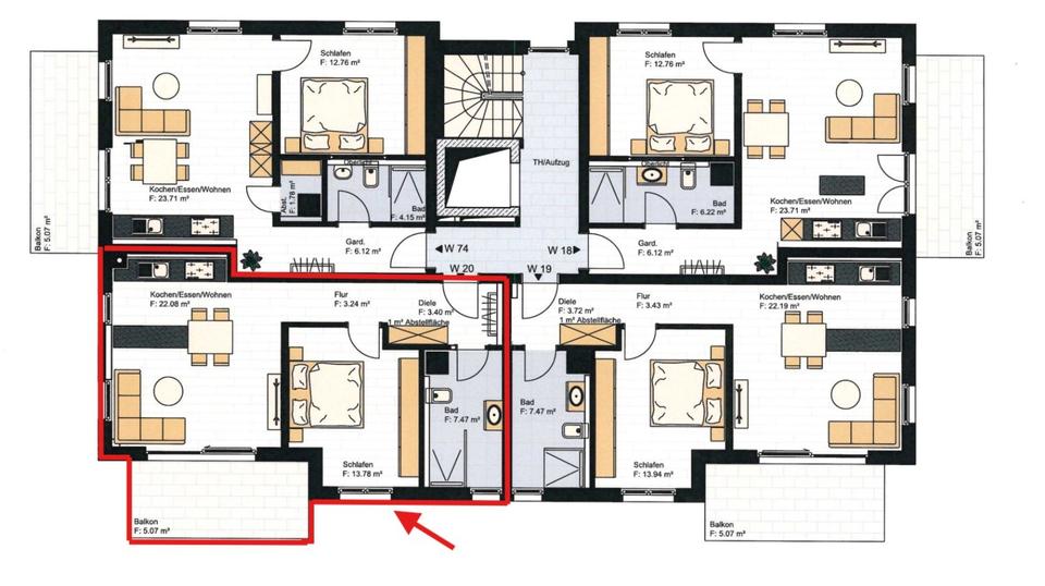 Etagenwohnung Neumarkt in der Oberpfalz Altenhof - 2 Zimmer, 56 m&sup2;, 824&euro; | Angebot:25968143