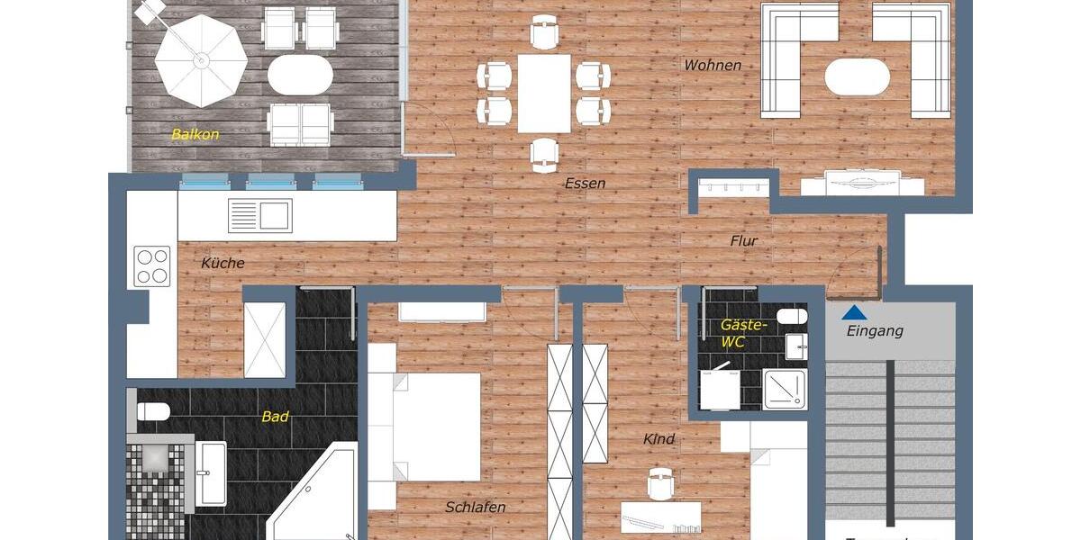 Etagenwohnung Mainz Laubenheim - 4 Zimmer, 136 m&sup2;, 2.100&euro; | Angebot:26254699