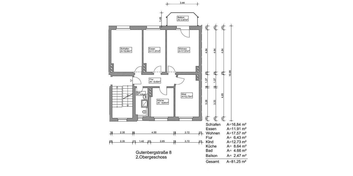 Etagenwohnung Weißenfels - 4 Zimmer, 81 m&sup2;, 499&euro; | Angebot:26545363