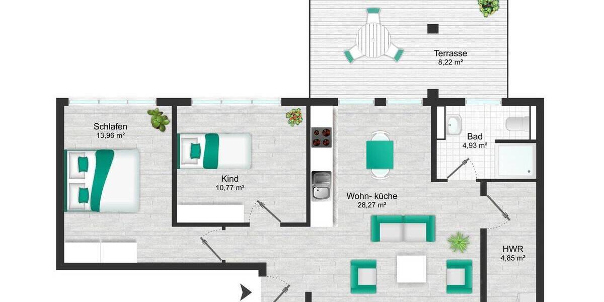 Etagenwohnung Twistringen - 3 Zimmer, 64 m&sup2;, 840&euro; | Angebot:26189253