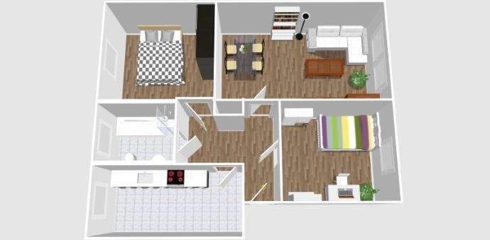 Etagenwohnung Leisnig Kroptewitz - 3 Zimmer, 65 m&sup2;, 355&euro; | Angebot:24826062