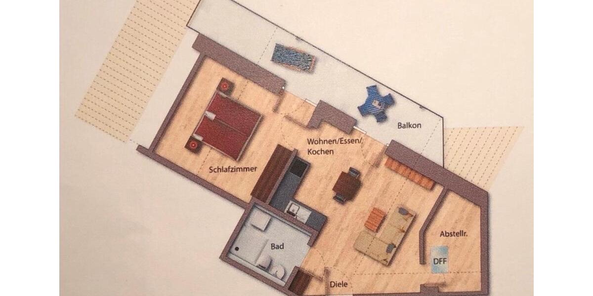 Dachgeschoßwohnung Petting - 2 Zimmer, 56 m&sup2;, 950&euro; | Angebot:25724324