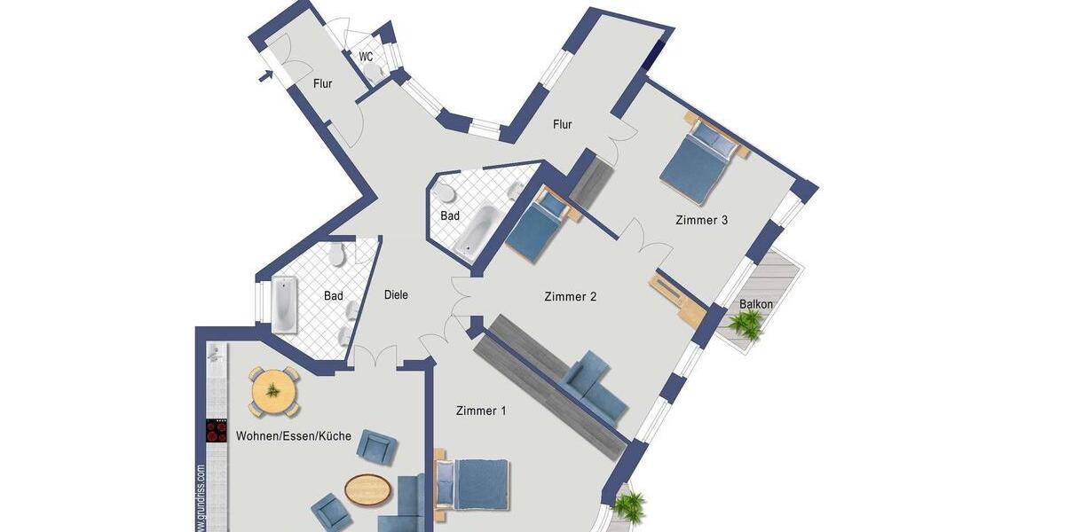 Etagenwohnung Dresden Prohlis - 4 Zimmer, 147 m&sup2;, 1.699&euro; | Angebot:24212646