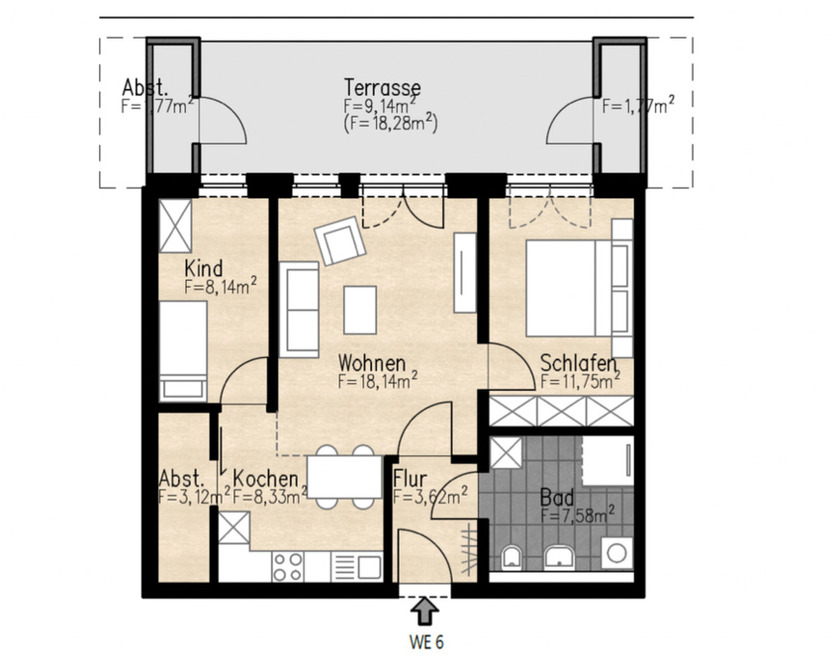 Wohnung zur Miete - Erstbezug