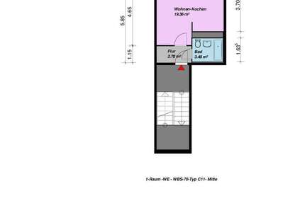 Wohnung Neubrandenburg Reitbahnviertel - 1 Zimmer, 26 m&sup2;, 154&euro; | Angebot:26807180