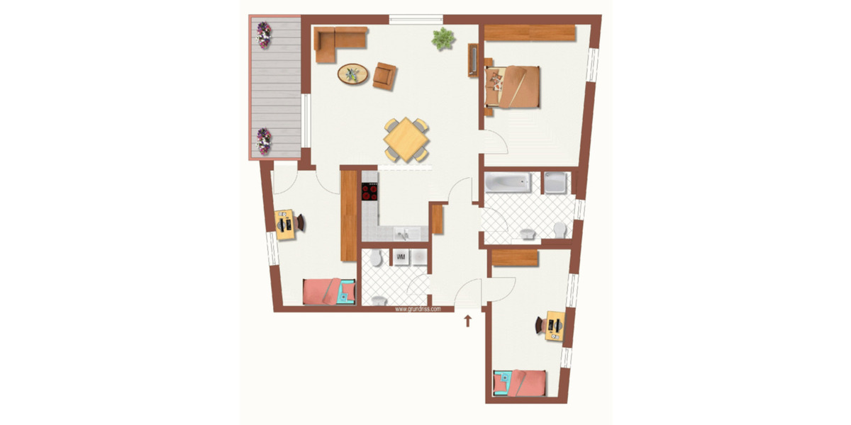 Dachgeschoßwohnung Suhl Aue 1 - 4 Zimmer, 115 m&sup2;, 1.500&euro; | Angebot:25475896