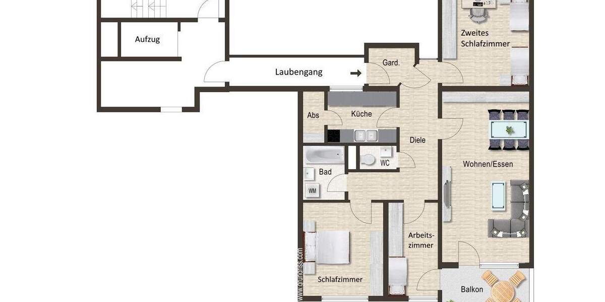 Etagenwohnung Eislingen/Fils Eislingen - 4 Zimmer, 104 m&sup2;, 1.090&euro; | Angebot:26154942