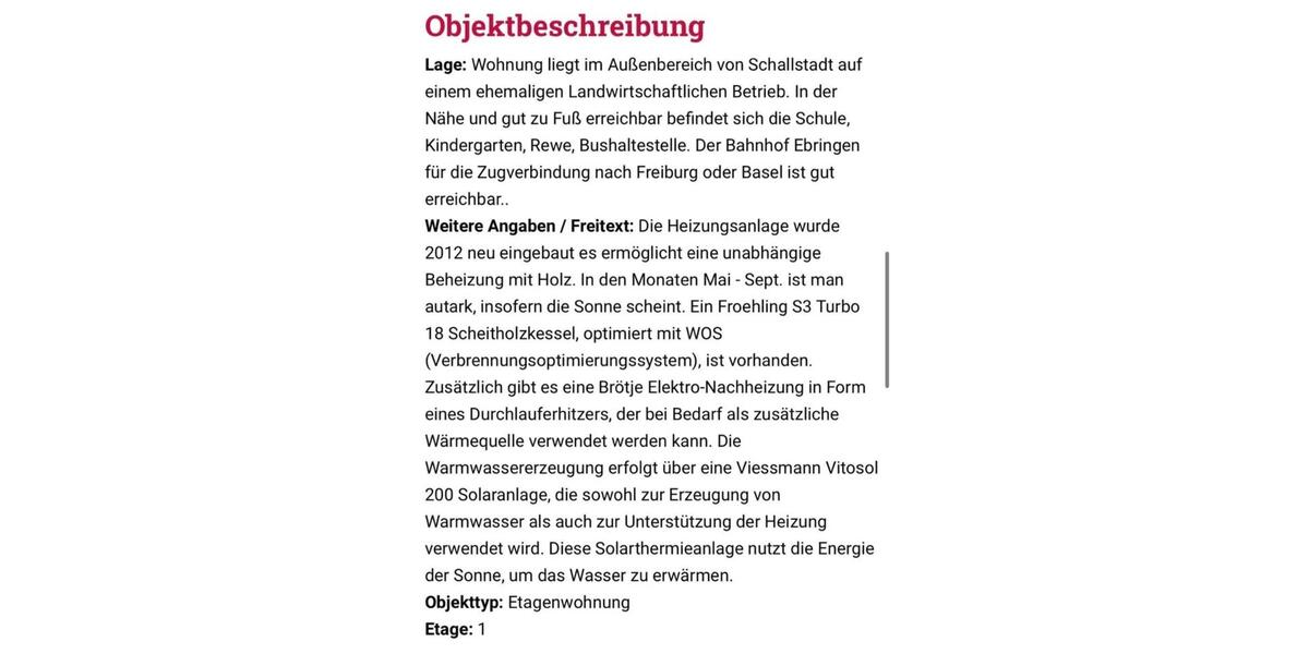 Etagenwohnung Schallstadt - 5 Zimmer, 185 m&sup2;, 2.450&euro; | Angebot:26615326