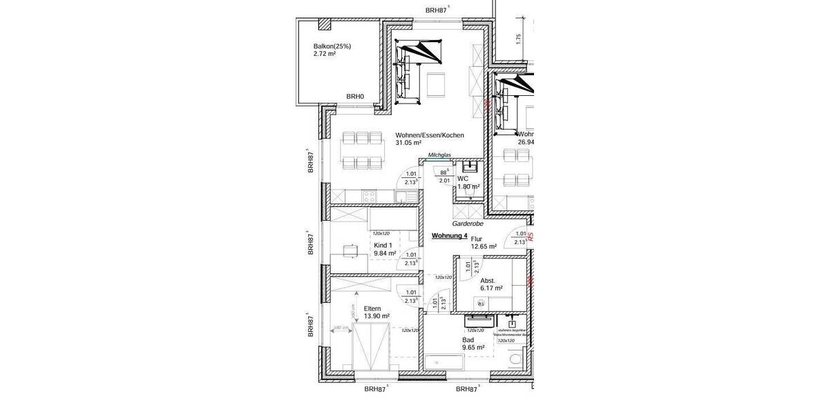 Etagenwohnung Melle / Buer Buer - 3 Zimmer, 79 m&sup2;, 800&euro; | Angebot:26879379