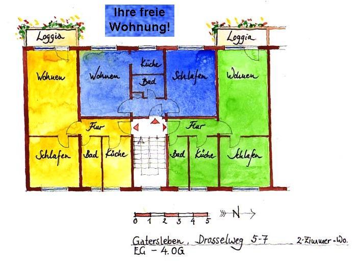 Etagenwohnung Seeland Gatersleben - 2 Zimmer, 42 m&sup2;, 184&euro; | Angebot:20747684