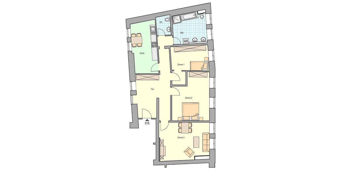 Etagenwohnung Oschatz - 3 Zimmer, 110 m&sup2;, 1.060&euro; | Angebot:25330083