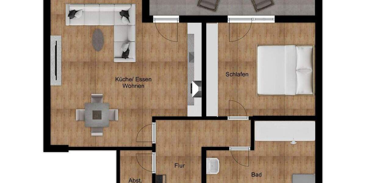 Etagenwohnung Lauchheim - 2 Zimmer, 60 m&sup2;, 700&euro; | Angebot:25777639